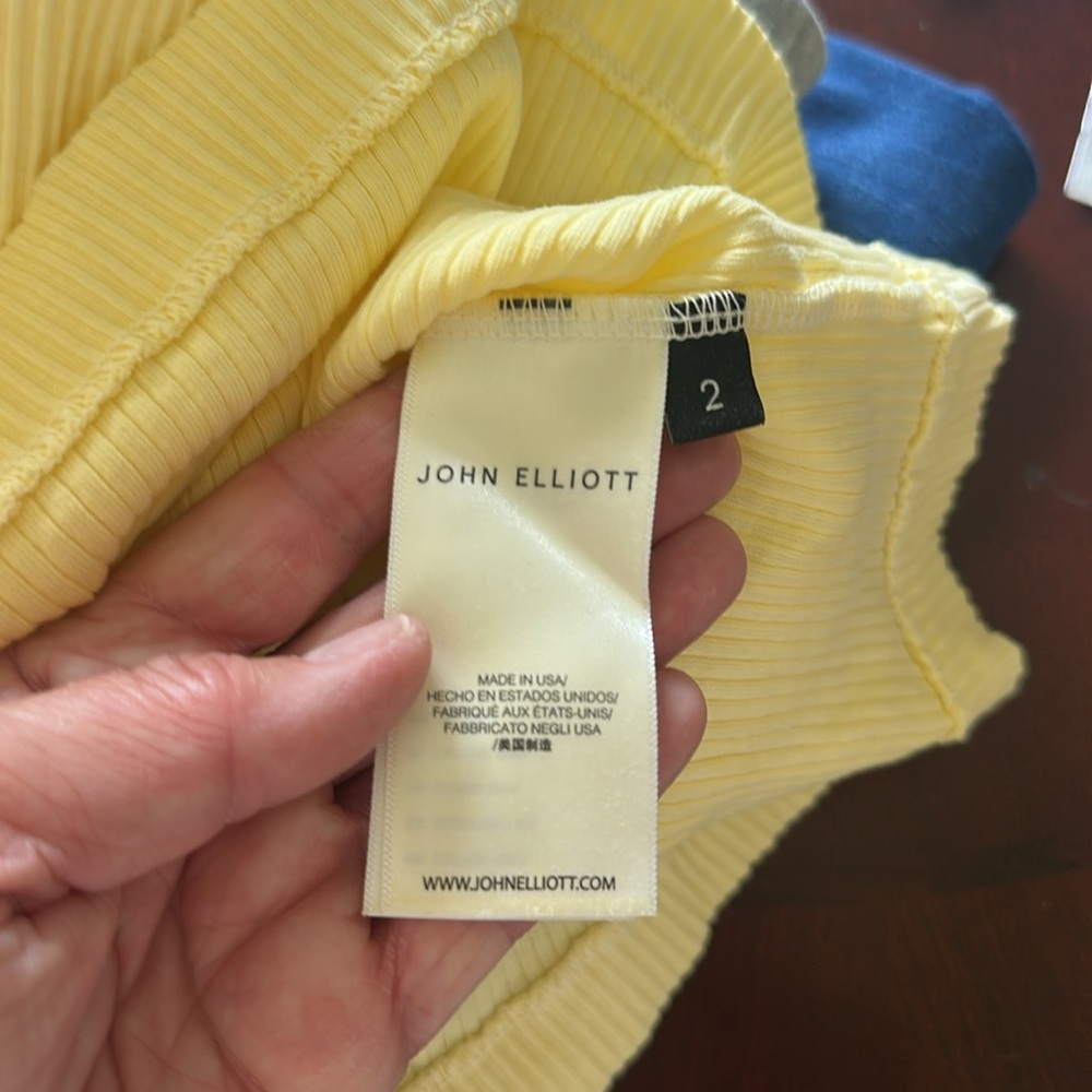 John Elliot Pale Yellow Cotton Ribbed Asymmetrical Tank Dress - Picture 13 of 15